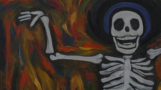 A Skeleton Dancing In The Graveyard